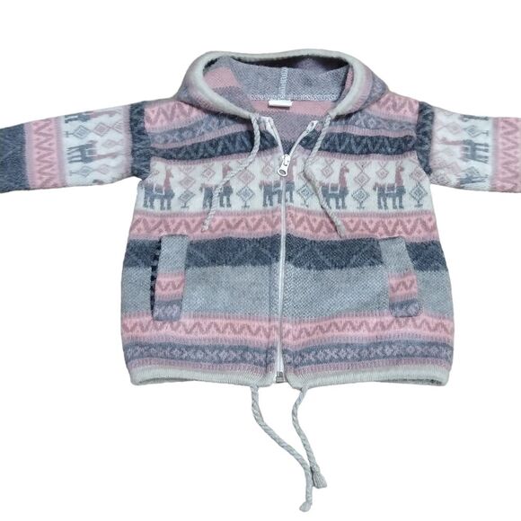 KURI ARTESANIAS Alpaca Wool Ecuador Sweater Hoodie - Picture 2 of 8